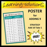 ADDING 9 - POSTER - Add 10 and Take 1 - thumbnail 1 of 1