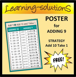 ADDING 9 - POSTER - Add 10 and Take 1 - image 1 of 1