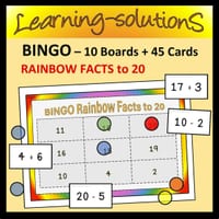 RAINBOW FACTS Game - BINGO - 10 Boards/45 Cards - thumbnail 1 of 1