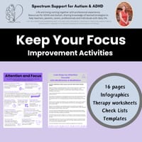 Attention Focus Improvement Executive Functioning Activities Teens Adults ADHD - thumbnail 3 of 9