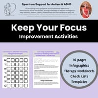 Attention Focus Improvement Executive Functioning Activities Teens Adults ADHD - thumbnail 9 of 9