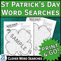 Celebrate St Patrick's Day | Engaging 4-Leaf Clover Word Searches! Print & Go! - thumbnail 1 of 3
