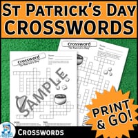 Celebrate St Patrick's Day | Engaging Crossword Puzzles! Print & Go! - thumbnail 1 of 2