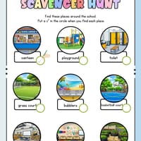 Places Around the School Vocabulary Scavenger Hunt Worksheet | Kindergarten EAL/D Learners - thumbnail 2 of 2