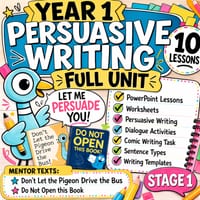 Year 1 Persuasive Writing Unit | Stage 1 Persuasive | Don’t Let the Pigeon Drive the Bus | 10 Lesson - thumbnail 1 of 8