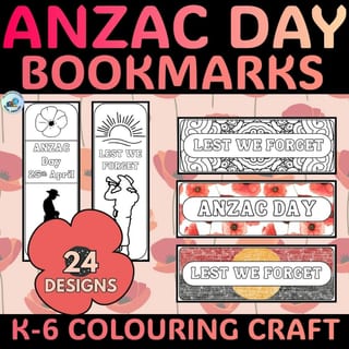 ANZAC Day Bookmarks to Colour | Print-and-Go Bookmarks | LEST WE FORGET - image 1 of 4