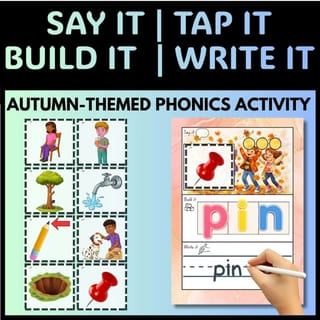 SATPIN CVC Word Building Mats | Kindergarten Phonics Activity | ESL Blending & Segmenting + Visuals - image 2 of 4