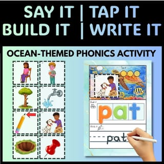 SATPIN CVC Word Building Mats | Kindergarten Phonics Activity | ESL Blending & Segmenting + Visuals - image 3 of 4