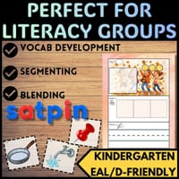 SATPIN CVC Word Building Mats | Kindergarten Phonics Activity  | ESL Blending & Segmenting + Visuals - thumbnail 4 of 4