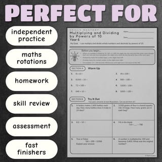 FREE Multiplying & Dividing by Powers of 10 | Grade 6 Math Worksheet - image 4 of 4