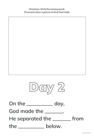 7 Days of Creation Bible Story, 1st, Christian, Low-prep, Worksheets, Games - image 3 of 4