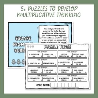 Easter Multiplication & Division Escape Room Arrays Strategies Problem Solving - image 3 of 9