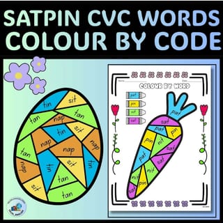 Easter Colour by SATPIN CVC Words | Phonics Colour by Code Decoding Activity - image 1 of 3