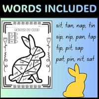 Easter Colour by SATPIN CVC Words | Phonics Colour by Code Decoding Activity - thumbnail 2 of 3