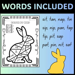 Easter Colour by SATPIN CVC Words | Phonics Colour by Code Decoding Activity - image 2 of 3