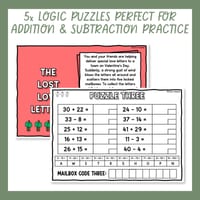 1- & 2-Digit Addition & Subtraction Valentine’s Day Logic Puzzle Escape Room - thumbnail 3 of 9