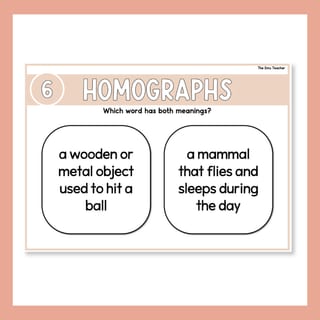 Homonym Task Card Bundle Homographs & Homophones Improve Grammar & Vocabulary - image 7 of 8