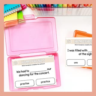 Homonym Task Card Bundle Homographs & Homophones Improve Grammar & Vocabulary - image 8 of 8