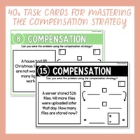 2 & 3-Digit Addition & Subtraction Word Problem Task Cards Compensation Strategy - thumbnail 3 of 9