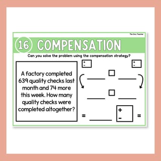2 & 3-Digit Addition & Subtraction Word Problem Task Cards Compensation Strategy - image 9 of 9