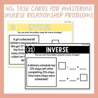 2 & 3-Digit Addition & Subtraction Word Problem Task Cards Inverse Relationship - image 3 of 9