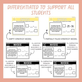 2 & 3-Digit Addition & Subtraction Word Problem Task Cards Inverse Relationship - image 4 of 9