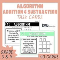 2 & 3-Digit Addition & Subtraction Word Problems Written Algorithm & Regrouping - thumbnail 1 of 9