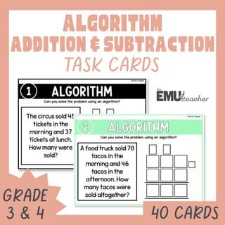 2 & 3-Digit Addition & Subtraction Word Problems Written Algorithm & Regrouping - image 1 of 9