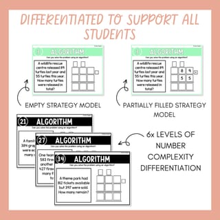 2 & 3-Digit Addition & Subtraction Word Problems Written Algorithm & Regrouping - image 4 of 9