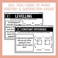 Addition & Subtraction Strategies Word Problem Task Cards Bundle 2- & 3-Digit - thumbnail 2 of 8