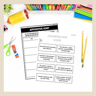 Appositive Worksheet Essential & Nonessential Improve Grammar & Sentence Writing - image 7 of 8