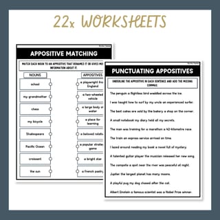 Appositive Bundle Essential & Nonessential Improve Grammar & Sentence Writing - image 3 of 8