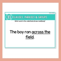 Clauses Phrases & Groups Task Cards Independent Dependent Adverbial Adjectival Prepositional - thumbnail 7 of 8