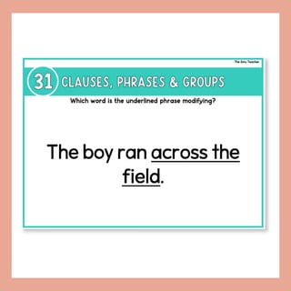 Clauses Phrases & Groups Task Cards Independent Dependent Adverbial Adjectival Prepositional - image 7 of 8