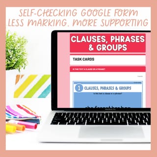 Clauses Phrases & Groups Task Cards Independent Dependent Adverbial Adjectival Prepositional - image 3 of 8