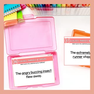 Clauses Phrases & Groups Task Cards Independent Dependent Adverbial Adjectival Prepositional - image 8 of 8