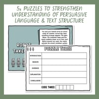 Persuasive Text Escape Room Structure, Fact & Opinion, Devices, Modality, Audience, Purpose - thumbnail 3 of 8