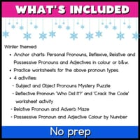 Pronoun Worksheets | Personal Relative Reflexive Possessive Packet Grade 4-5 - thumbnail 3 of 5