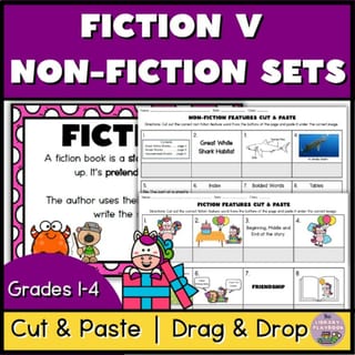 Fiction vs. Nonfiction Text Features | Library & English Literacy Skills Grades 1-3 - image 1 of 4