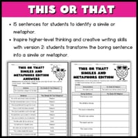 Simile & Metaphor Worksheets | Figurative Language Practice Activities | 4th-5th - thumbnail 5 of 5