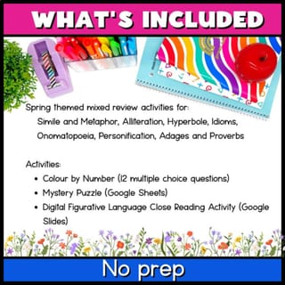 Spring Figurative Language 4th-5th | Simile Metaphor Hyperbole | Digital & Print - image 3 of 5