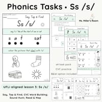 UFLi-Aligned Phonics Task Pack | Lesson 3 | Ss /s/ - thumbnail 1 of 4