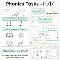 UFLi-Aligned Phonics Task Pack | Lesson 8 | Ii /i/ - thumbnail 1 of 4