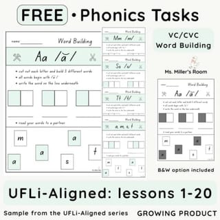 UFLi-Aligned Phonics Tasks | FREE | Word Building | Growing Product - image 1 of 4
