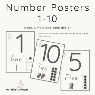 Number Posters 1-10 | Neutral Design - image 1 of 4