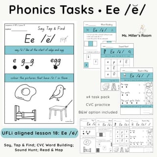 UFLi-Aligned Phonics Task Pack | Lesson 18 | Short Ee /ĕ/ - image 1 of 4