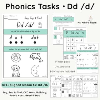 UFLi-Aligned Phonics Task Pack | Lesson 13 | Dd /d/ - image 1 of 4