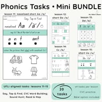 UFLi-Aligned Phonics Tasks | Mini BUNDLE | Lessons 11-15 | /a/ /ŏ/ /d/ /k/ /ŭ/ - thumbnail 1 of 4
