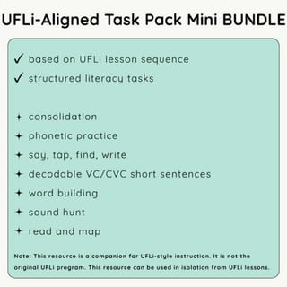 UFLi-Aligned Phonics Tasks | Mini BUNDLE | Lessons 11-15 | /a/ /ŏ/ /d/ /k/ /ŭ/ - image 2 of 4