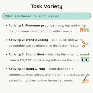 UFLi-Aligned Phonics Tasks | Mini BUNDLE | Lessons 11-15 | /a/ /ŏ/ /d/ /k/ /ŭ/ - image 3 of 4